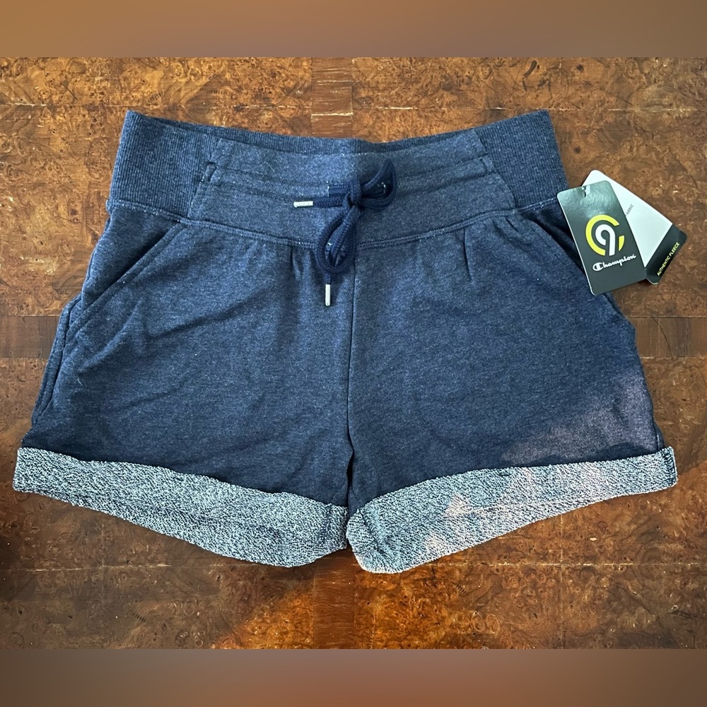 Champion Navy Fleece Shorts, Size XS